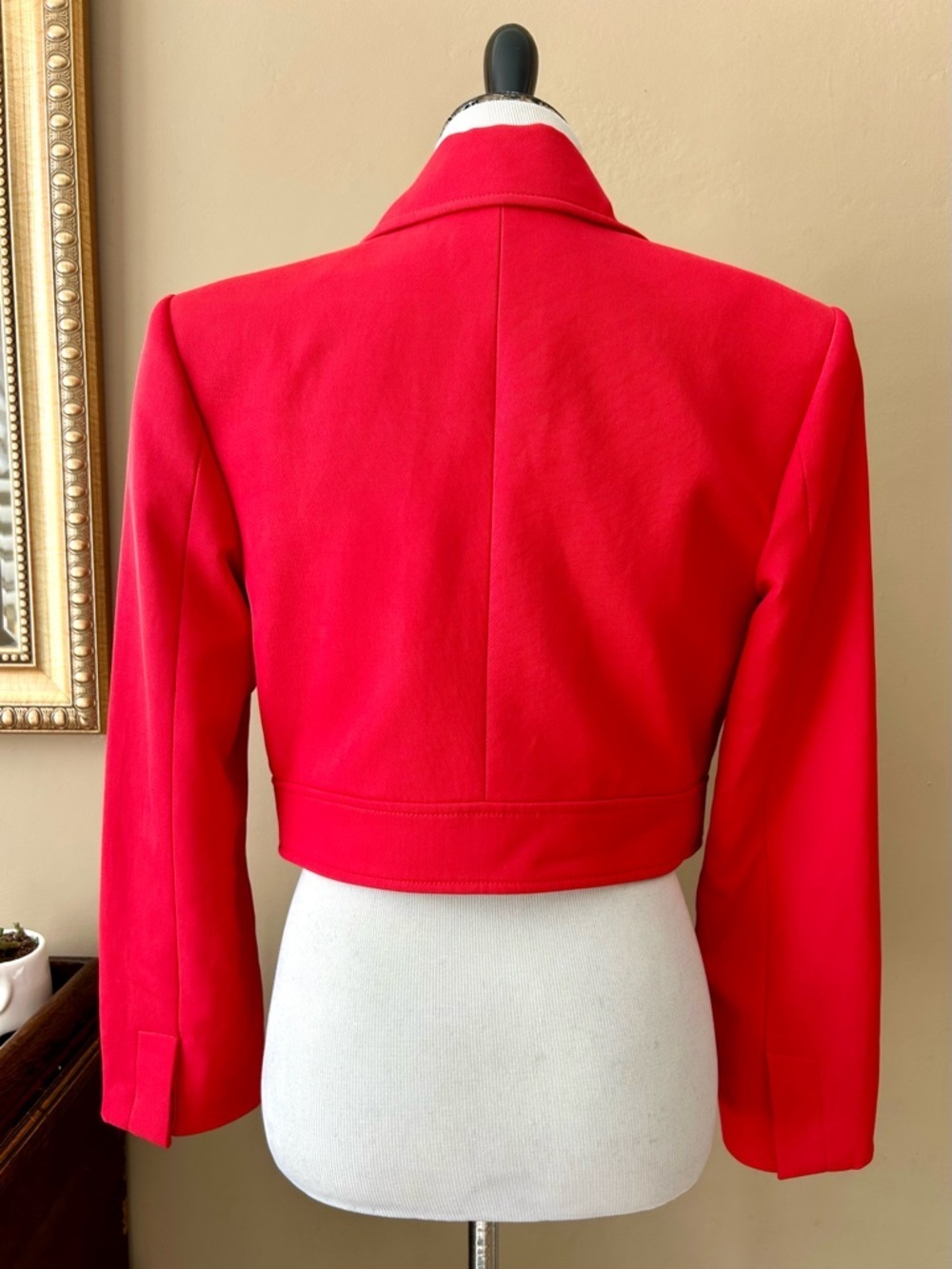A.L.C. Reeve Cropped Blazer Jacket Patch Pocket Ruby Red Size 6 - Picture 8 of 16